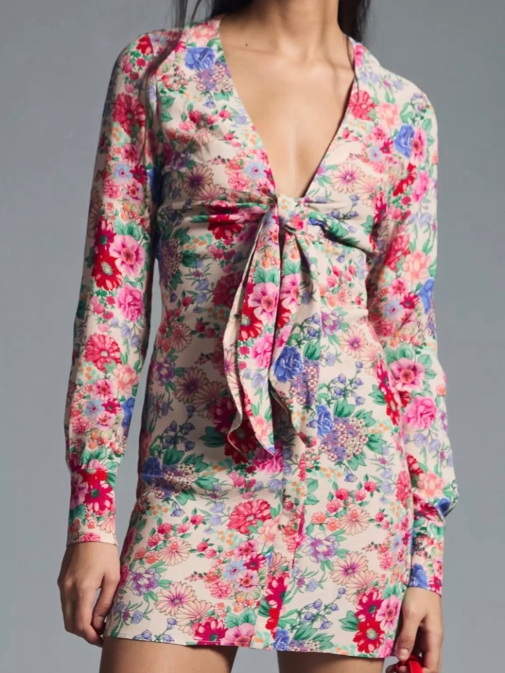 Favorite Daughter Floral Tie Front Mini Dress Size 6